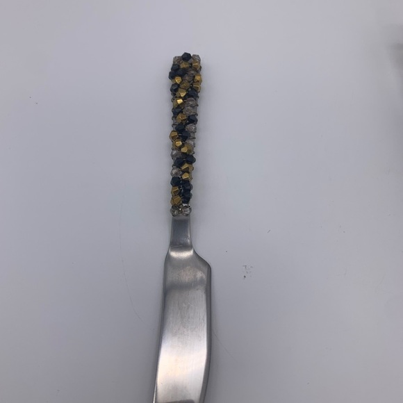 Fused Studio Art Glass Kathy Hudson Snack Tray With Decorative SS Knife Signed - Picture 5 of 12